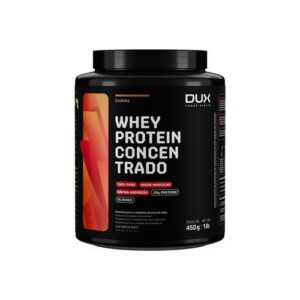 **Produto:** Whey Protein Concentrado Chocolate - Pote 450g **Descrição do Produto:** O Whey Protein Concentrado da Dux é uma proteína de soro de leite 100% pura, cuidadosamente extraída, sem adição de blends ou outras proteínas. É ideal para a construção e manutenção da massa muscular, oferecendo um perfil nutricional completo. **Características Principais:** - **Quantidade:** 450g - **Porção:** 30g (1 dosador) - **Proteína por Porção:** 20g - **Aminoácidos Essenciais:** Contém todos os aminoácidos essenciais, incluindo: - Isoleucina: 1200mg - Leucina: 2200mg - Lisina: 1900mg - Treonina: 1500mg - Valina: 1200mg - Glutamina: 3500mg - **Valor Energético:** 122 kcal por porção - **Carboidratos:** 5,4g (2% VD) - **Açúcares Totais:** 4,3g - **Gorduras Totais:** 2,3g (4% VD) - Gorduras Saturadas: 1,4g (7% VD) - **Fibras Alimentares:** 0,7g (3% VD) - **Sódio:** 107mg (5% VD) **Benefícios:** - **Rápida Absorção:** A proteína é rapidamente absorvida pelo organismo, ideal para recuperação pós-treino. - **Saúde Muscular:** Contribui para o ganho de massa muscular e manutenção da saúde geral. - **Versatilidade de Consumo:** Pode ser utilizado em diversas preparações, como shakes, smoothies ou receitas. - **Sabores Disponíveis:** Chocolate, com sabor agradável e opções de mistura com outros ingredientes. **Sugestões de Uso:** - Consumir diariamente, preferencialmente antes ou depois dos treinos, ou como lanche saudável. - Misturar com água, leite ou frutas, e pode ser adicionado em receitas como bolos e panquecas. **Composição:** - Ingredientes: Proteína de soro do leite concentrada, cacau solúvel, aromatizantes, edulcorantes (sucralose e acesulfame de potássio). - **Alergênicos:** Contém derivados de soja e leite. Pode conter traços de trigo, centeio, cevada, aveia, ovos, amendoim, amêndoa, avelãs, castanha-de-caju e pistaches. Contém lactose e glúten. **Informações Adicionais:** - **Ideal Para:** Atletas e pessoas ativas que buscam otimizar performance e manter uma dieta equilibrada. - **Apoio Nutricional:** Auxilia na recuperação muscular e melhora do desempenho físico. **Certificações e Qualidade:** - Produto submetido a rigoroso controle de qualidade, assegurando pureza e eficácia. **Embalagem:** - Pote de 450g, com fechamento seguro para manter a integridade do produto. **Nota:** Consultar um profissional de saúde ou nutricionista antes de iniciar qualquer suplementação.